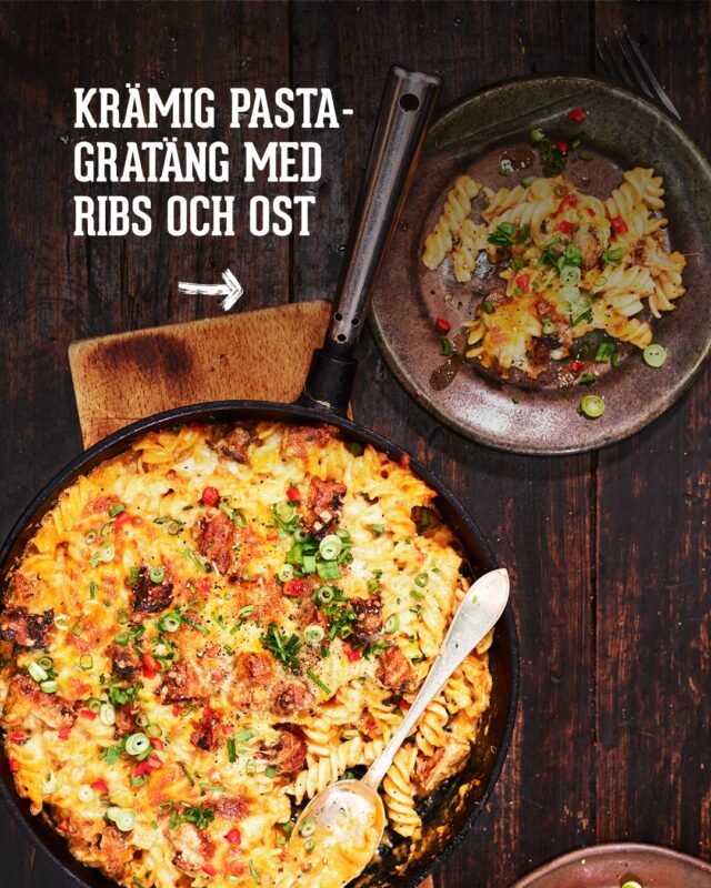 Wow – den här måste ni prova: Krämig pastagratäng med ribs och ost.
